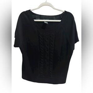 🖤 RQT Black Beaded knit sweater size XL